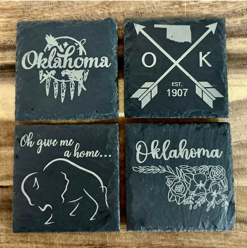 Oklahoma Slate Coaster Sets – Okie Market Wholesale