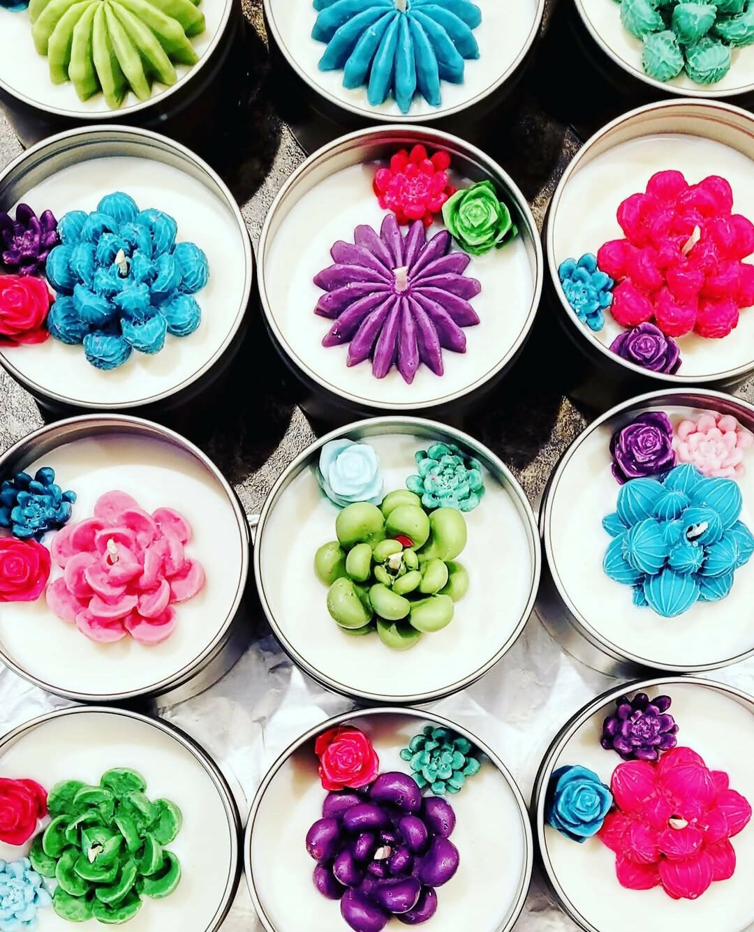 Succulent candle