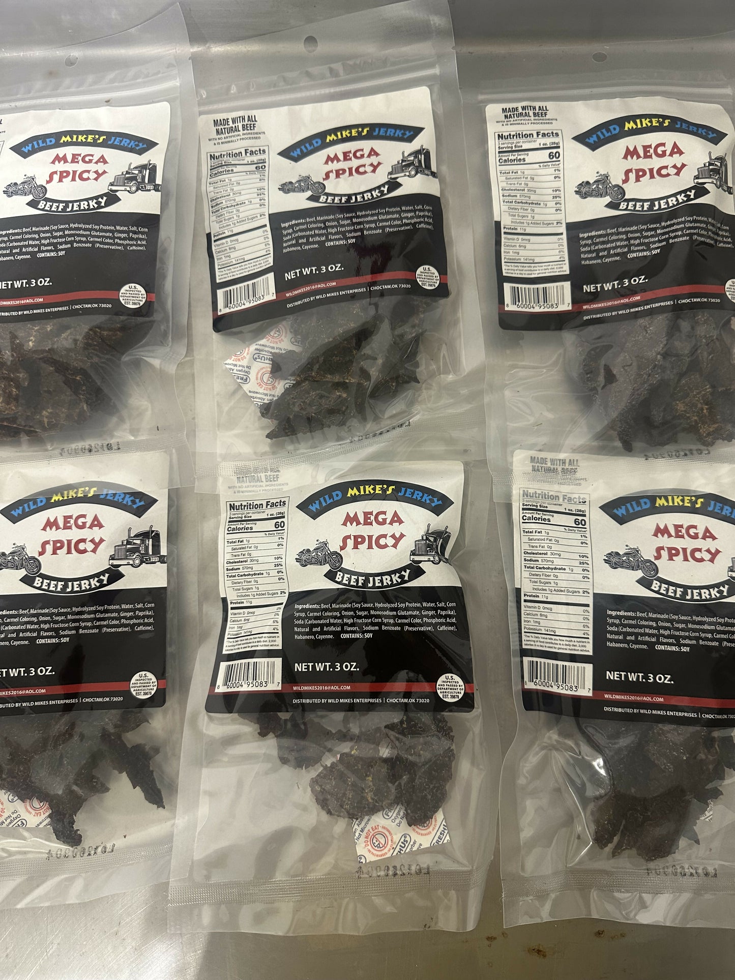 WILD MIKES "MEGA SPICY" BEEF JERKY