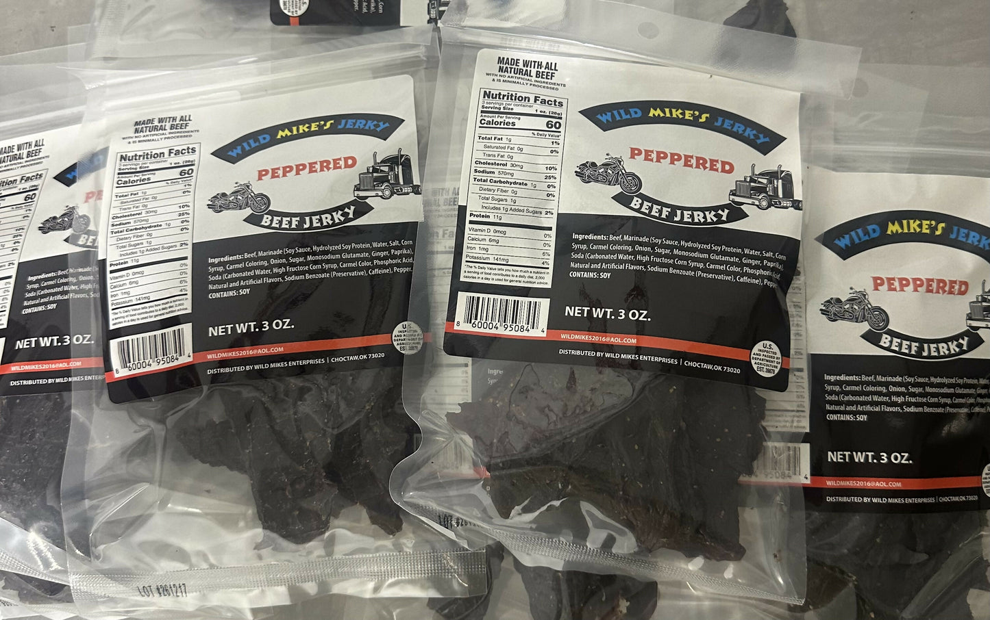 WILD MIKES "PEPPERED" BEEF JERKY
