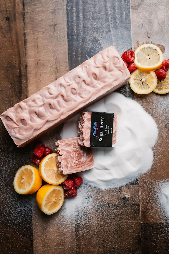 sugar berry soap loaf and bars