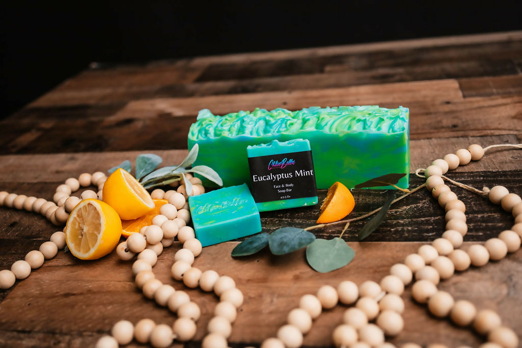 Eucalyptus mint soap loaf and bars 2
