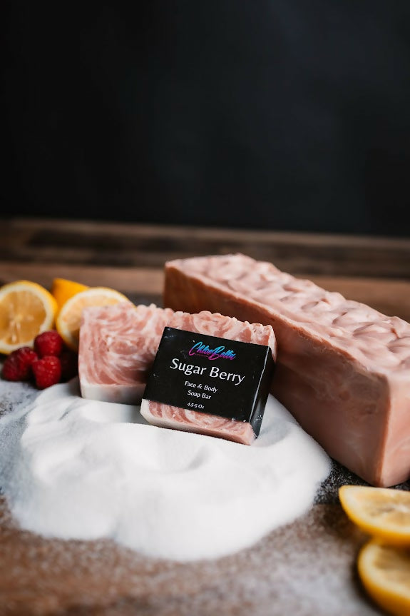 sugar berry soap loaf and bars 2