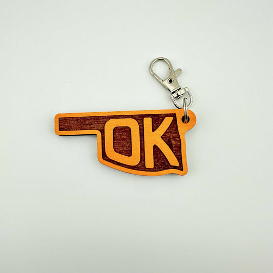 Oklahoma Wooden Keychains – Bestie Colors - Assorted Pack