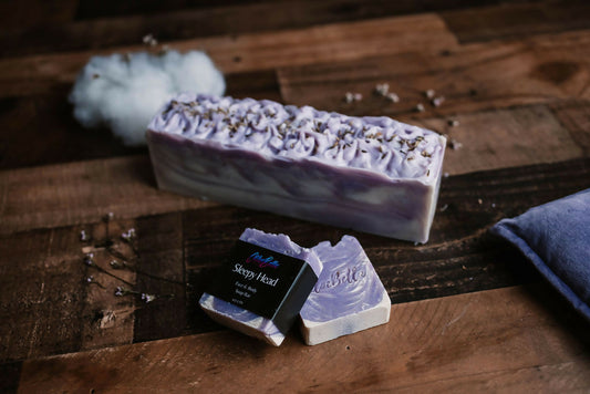 sleepy head soap loaf and bars