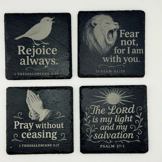 Faith Inspired Assorted Coaster Designs - Sets of 4 Coasters