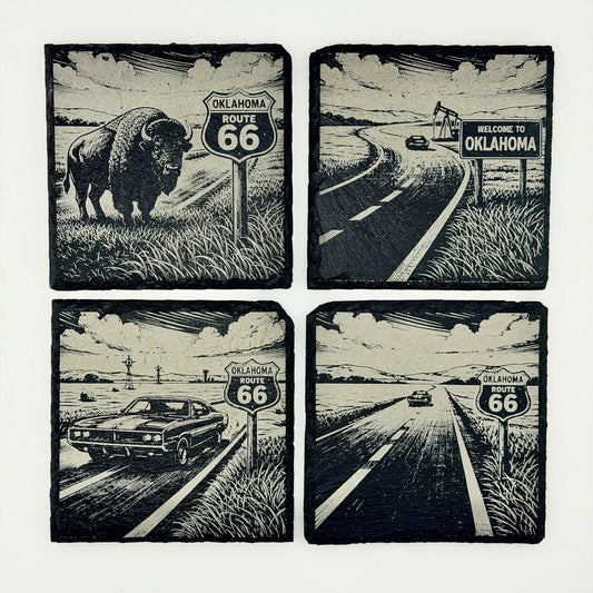 Route 66 Oklahoma Scenes - 6 Sets of 4 Coasters
