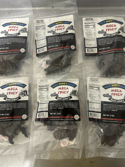 WILD MIKES "MEGA SPICY" BEEF JERKY
