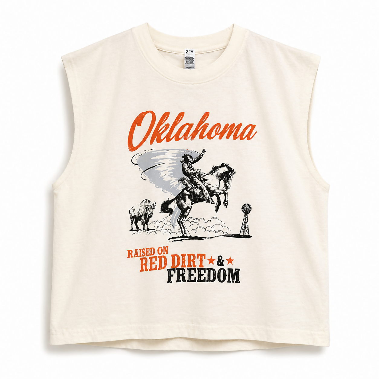 Oklahoma Cropped Muscle Tee