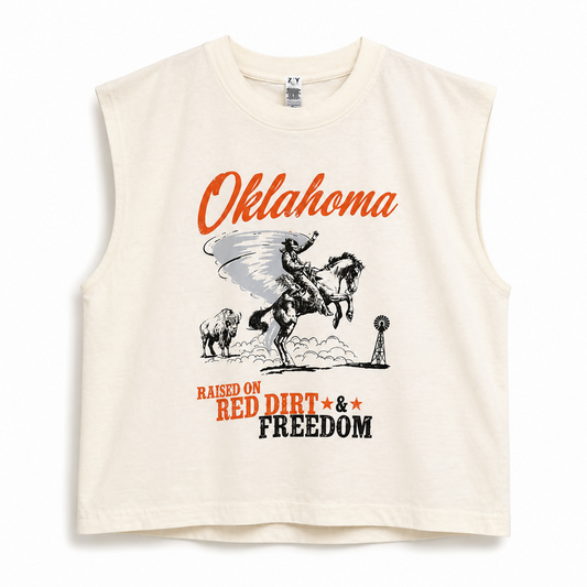 Oklahoma Cropped Muscle Tee
