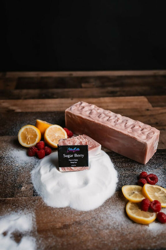 sugar berry soap loaf and bars 3
