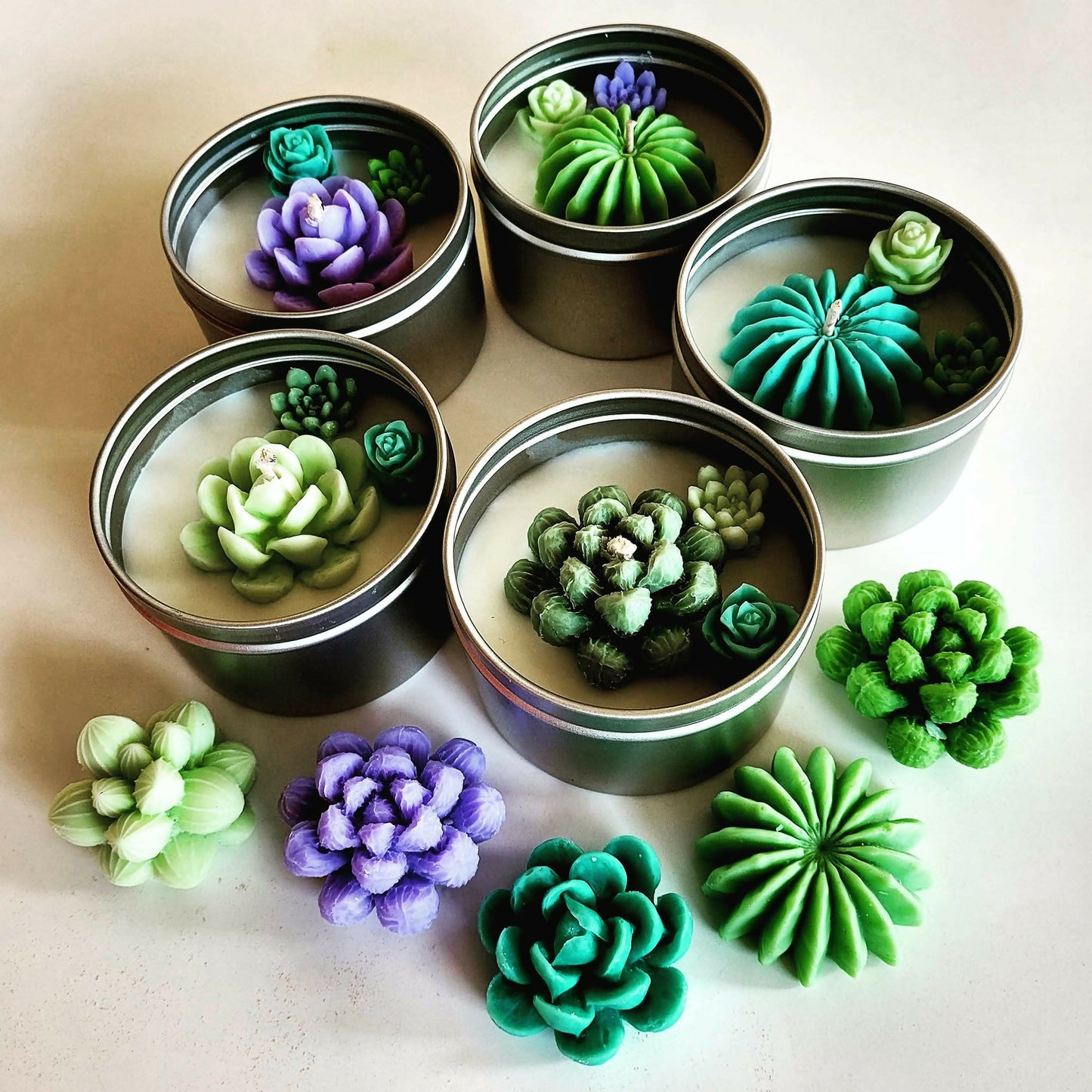 Succulent candle