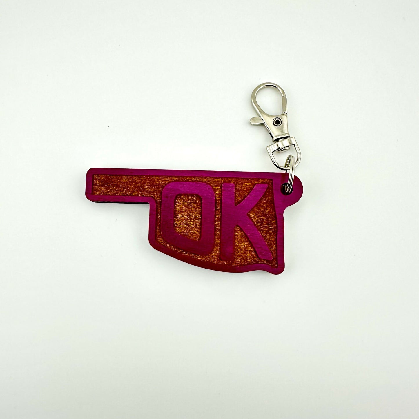 Oklahoma Wooden Keychains – Dusty Colors - Assorted Pack